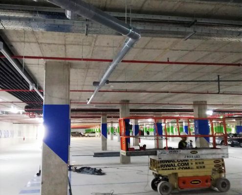 Instalación saneamiento Parking